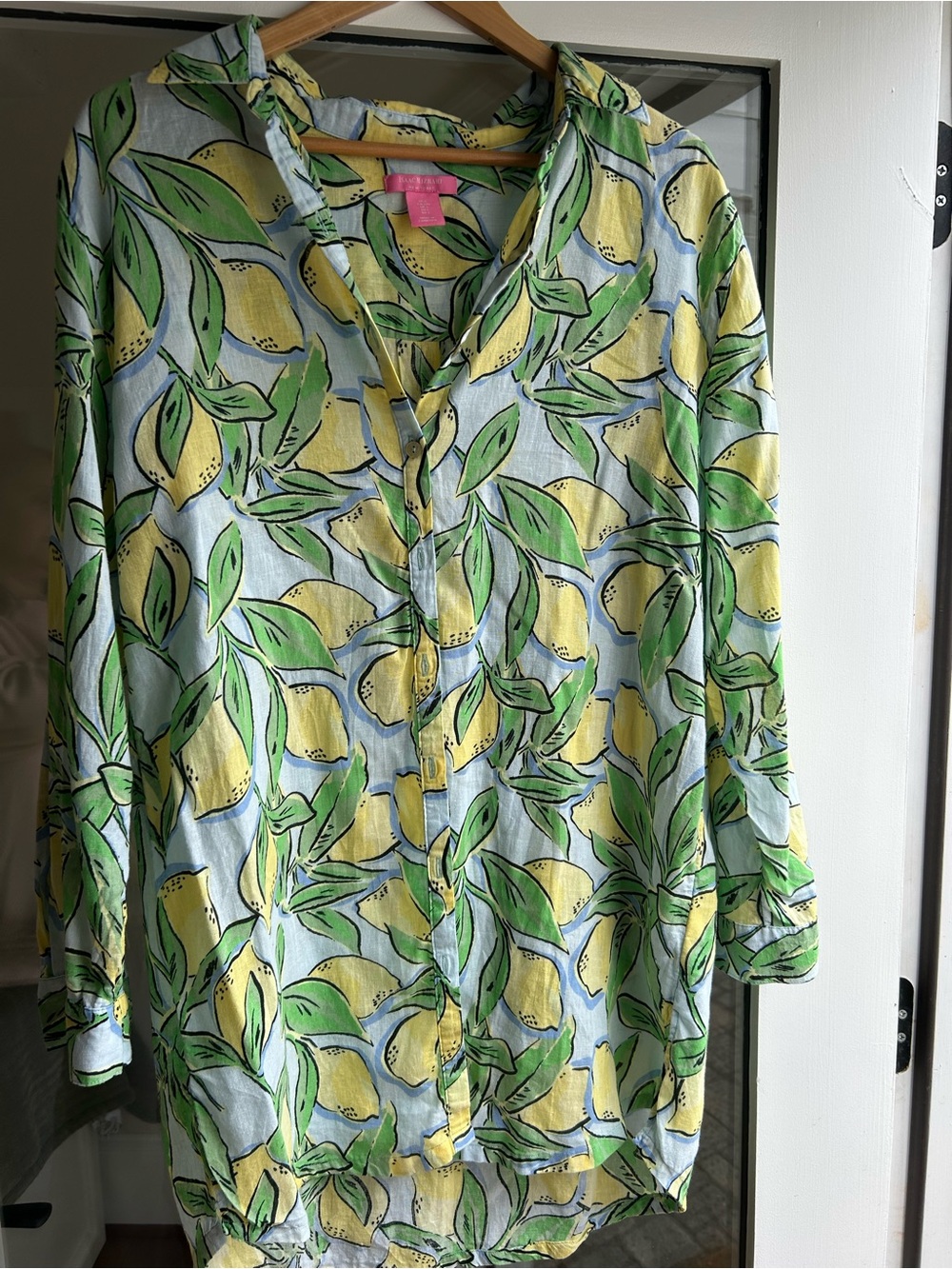 Isaac Mizrahi Lemon Linen Tunic, Size Large
